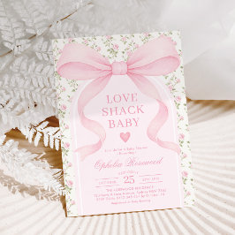 Love Shack Rosen Pink Schleife Mädchen Baby Shower Einladung