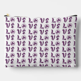 Love Shamrock Plaid Purple Teal Tartan Pattern Zubehörtasche