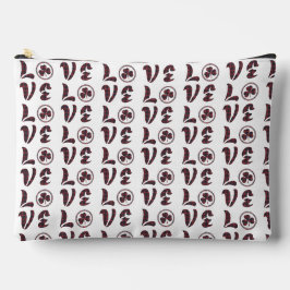 Love Shamrock Plaid Red Blue Tartan Pattern Zubehörtasche