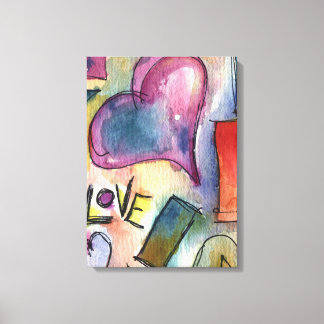 Love Shapes aquarelle peinture sur toile
