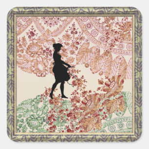 Love Silhouette Girl Classic Round Sticker