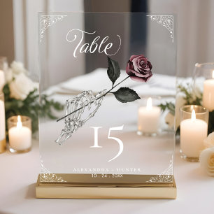 Love Skeleton Rose main Halloween Mariage gothique