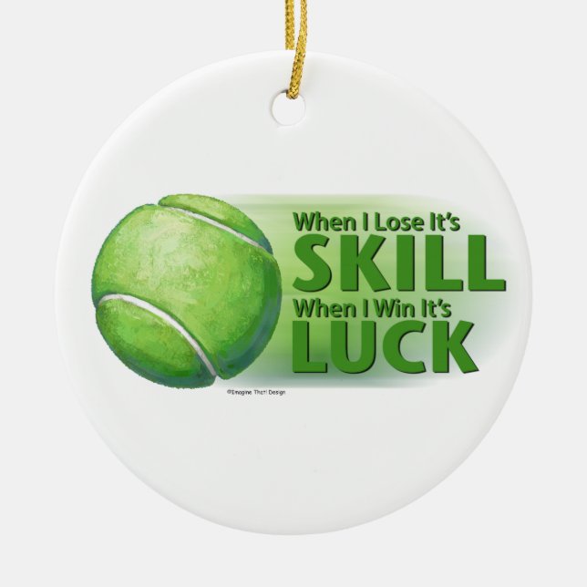 Love Skill Win Tennis Ball Keramik Ornament (Vorne)