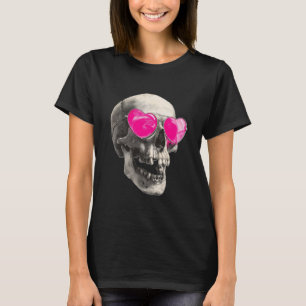 💗 Love Skull – Rosa Herz-Sonnenbrille T-Shirt