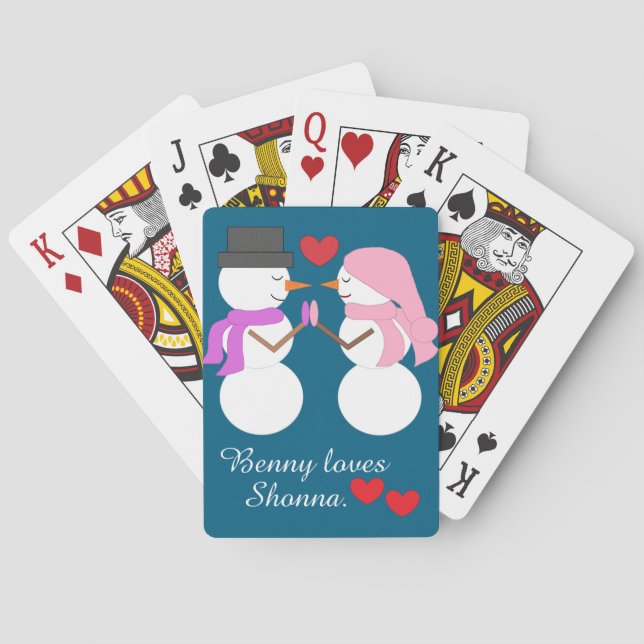Love & Snowpeople:  Deep Sea Blue Spielkarten (Rückseite)