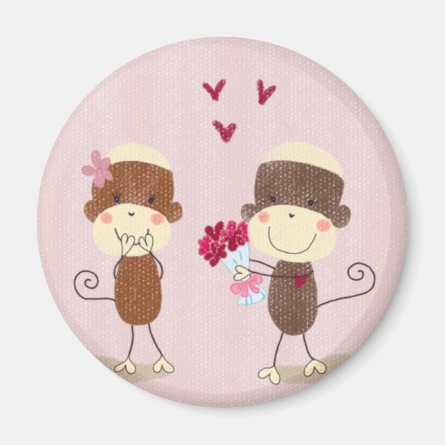 Love Sock Monkey Couple Magnet (Vorne)