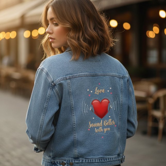 Love Sounds Better With You | Custom Text Jeansjacke (Von Creator hochgeladen)