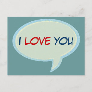 love speech balloon postkarte