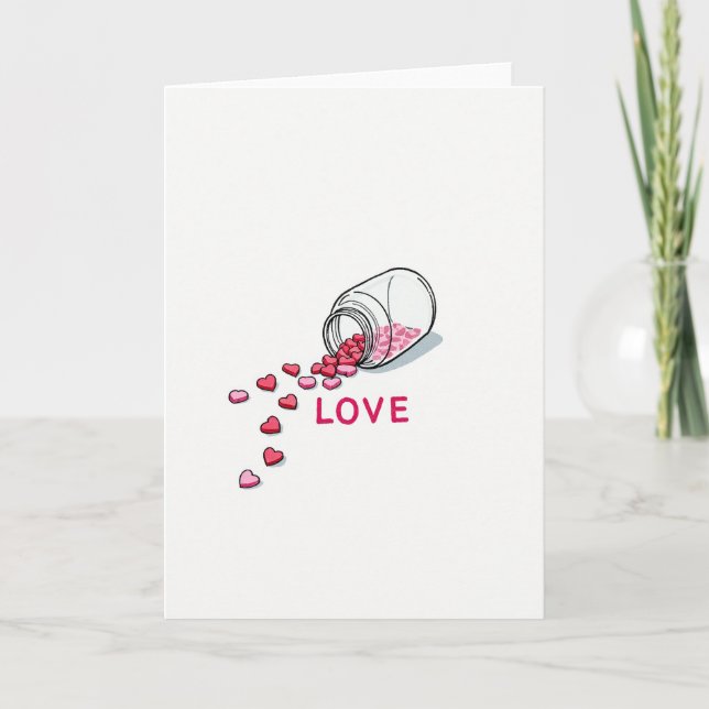 Love Spills Hearts Card Karte (Vorderseite)