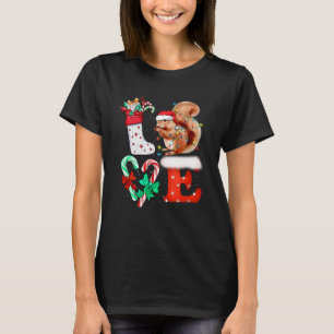 Love Squirrel Lover Costume Adult Xmas Pajamas Pla T-Shirt