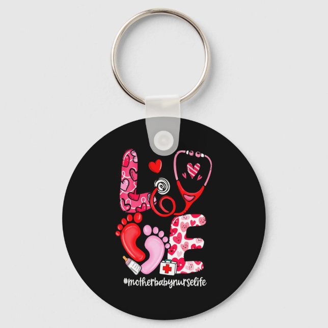 Love Stethoscope Mother Baby Nurse Life Valentine  Schlüsselanhänger (Vorderseite)