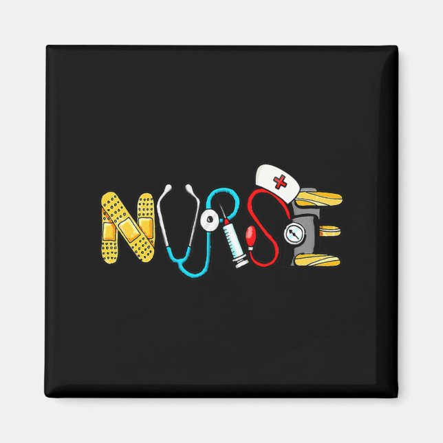 Love Stethoscope Nurse Life Valentine Day Women  Magnet (Vorne)
