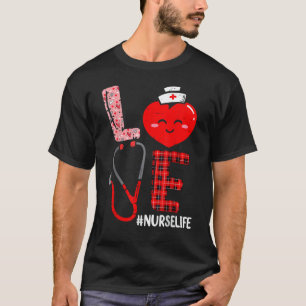 LOVE Stethoskop Krankenschwester Leben Valentinsta T-Shirt