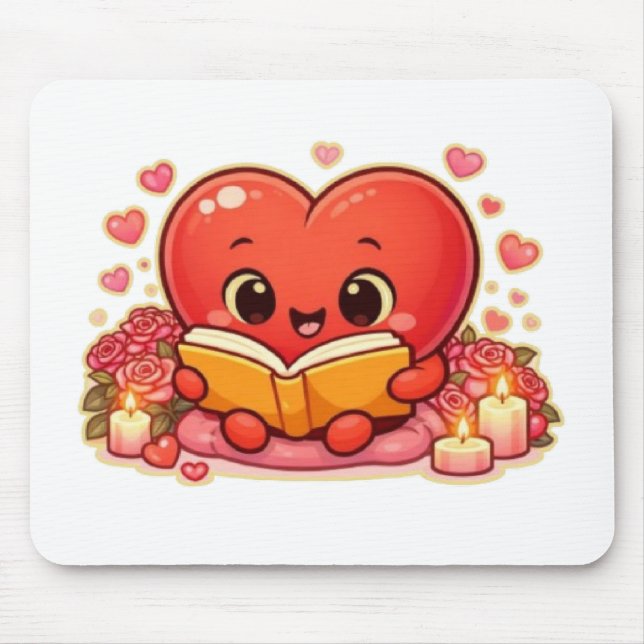 Love Stories Begin Within the Heart Mousepad (Vorne)