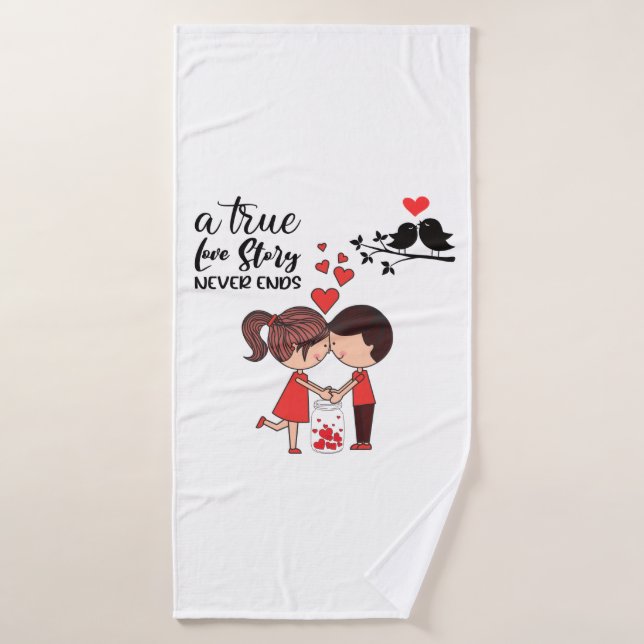 Love Story Bath Towel Badehandtuch (Badehandtuch)