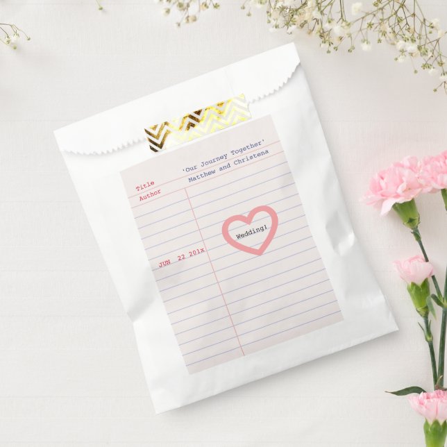 Love Story Due Date Library Card Wedding Geschenktütchen (Versiegelt)