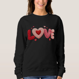 LOVE Strick-Herz-Sweatshirt – Cozy Romantisches Va Sweatshirt