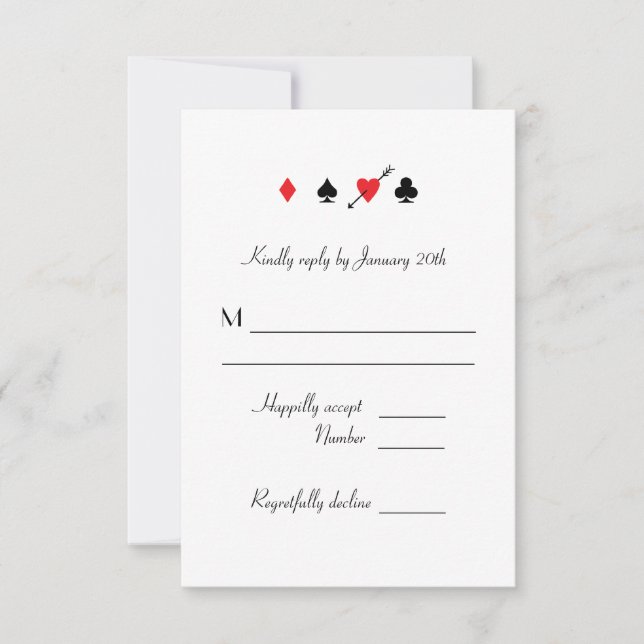 Love Struck Las Vegas Wedding Carte de réponse RSV (Devant)