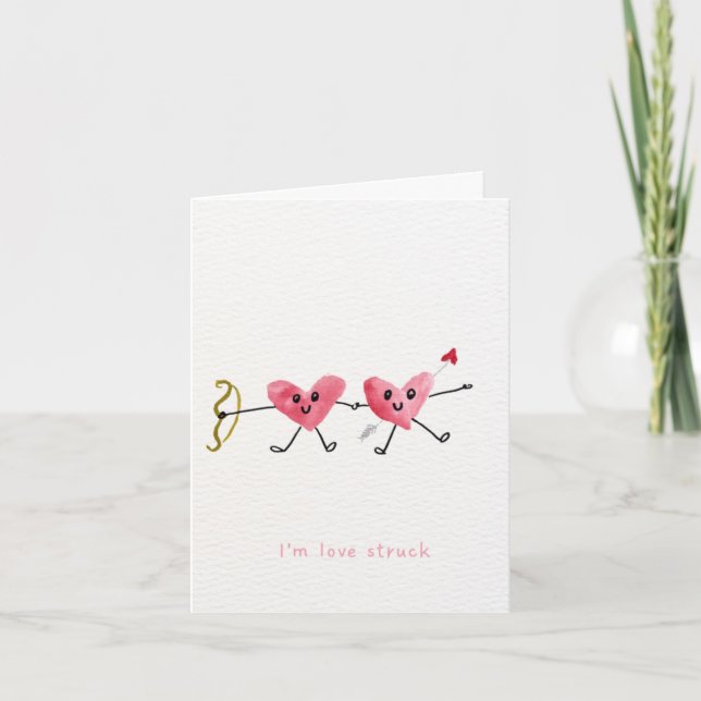 Love Struck Valentine's Day Card Dankeskarte (Vorderseite)