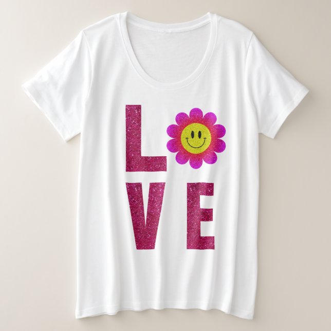 Love Sunflower Große Größe T-Shirt (Design vorne)