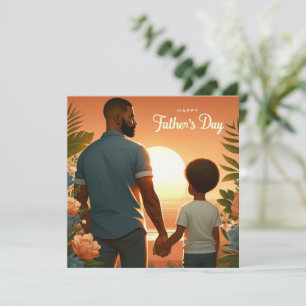 Love Sunset Embrace Ethnic Vater & Sohn