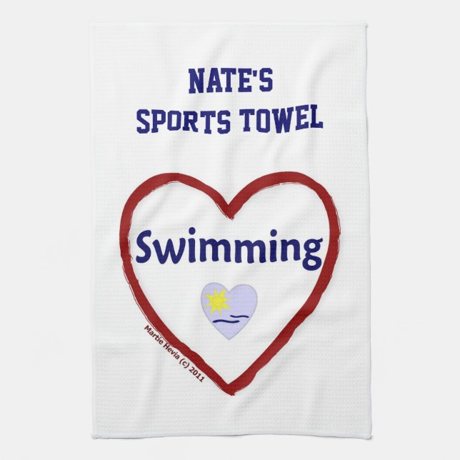 Love Swimming - Serviette de sport (Personnaliser) (Vertical)