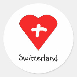 Love Switzerland - autocollant de coeur suisse