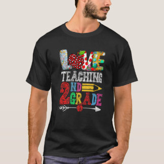 Love Teaching 2nd Grade Back To School First Day T-Shirt