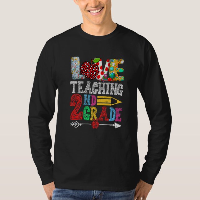 Love Teaching 2nd Grade Back To School First Day T-Shirt (Vorderseite)