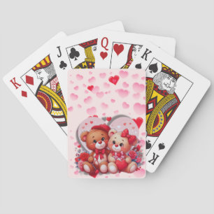 Love Teddy Bear Couple Spielkarten