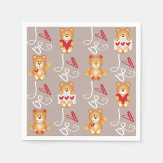 Love Teddy Bear Serviette