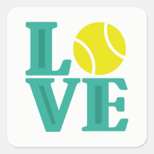 Love tennis sport mot art amusant autocollant