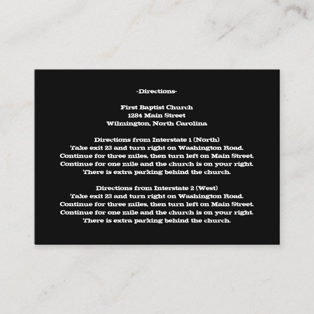 Love Text Directions Insérer des cartes dans la pr (Devant)