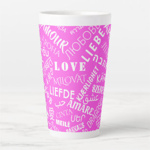 Love Texte Latte Mug Rose ou Choisir la couleur