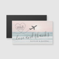 Love & Thanks Beach Wedding Favor Magnet