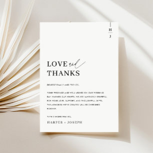 Love & Thanks Simple Mariage Merci Place Card