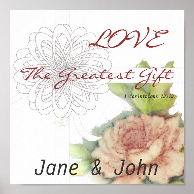 Love The Greatest Gift Poster-Customize Poster (Vorne)