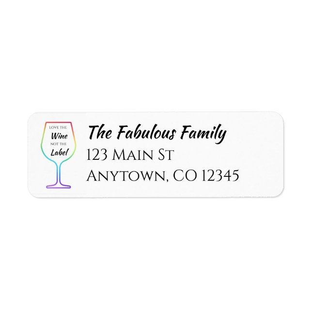 Love the Wine Not the Étiquette rainbow wine glass (Devant)