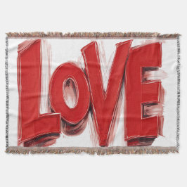 LOVE Throw Blanket , Home decor gift Decke