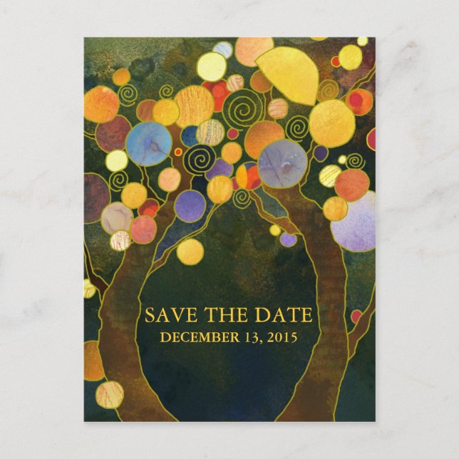 Love Trees Wedding Enregistrer la Date Cartes post (Devant)