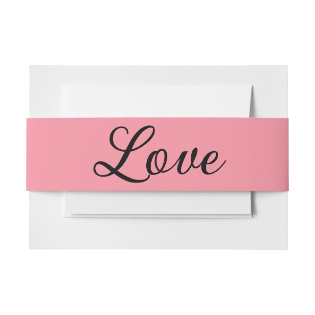 Love Tropical Minimalist Pink Black Summer Wedding Einladungsbanderole (Vorderseite Beispiel)