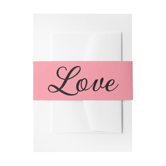 Love Tropical Minimalist Pink Black Summer Wedding Einladungsbanderole (Vorderseite Beispiel)