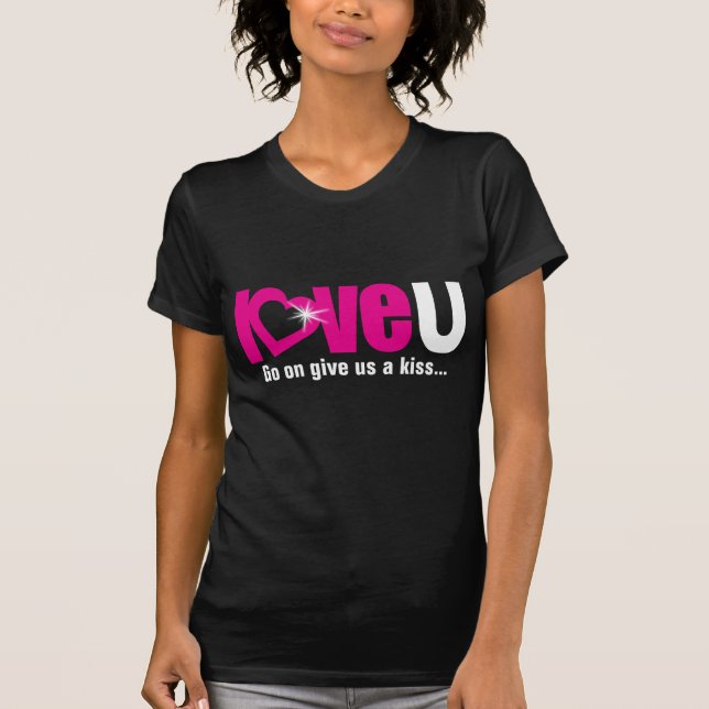 Love Tu nous donne un baiser t-shirt de fille blan (Devant)