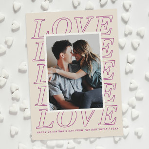 Love Typographie Carte Saint Valentin - Violet