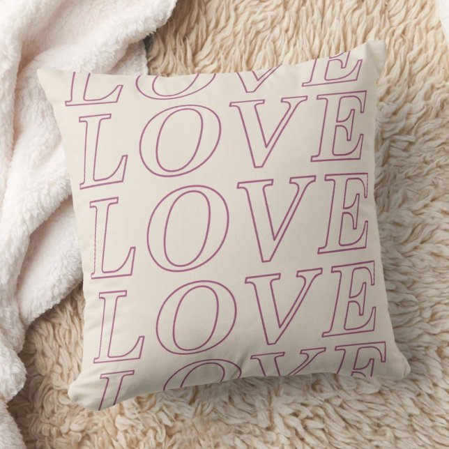 Love Typographie Saint Valentin Coussin - Violet (Créateur téléchargé)