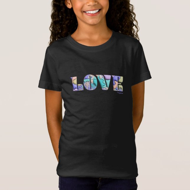 LOVE Unique T-Shirt Graphique Moderne 3D, Cool Noi (Devant)