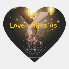Love unites us Herz-Aufkleber
