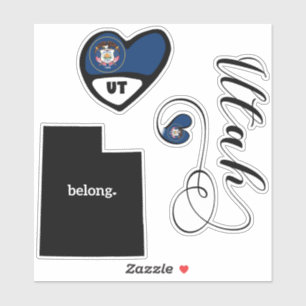 Love Utah, Feuille de Stickers Coupe Die