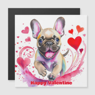 Love Valentine French Bulldog Magnetkarte
