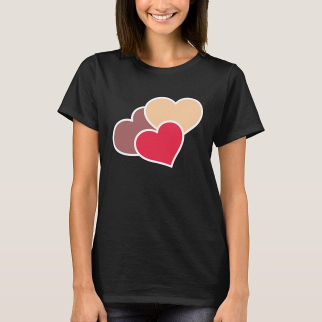 Love Valentine s Day Couple Relationship Heart In T-Shirt (Vorderseite)
